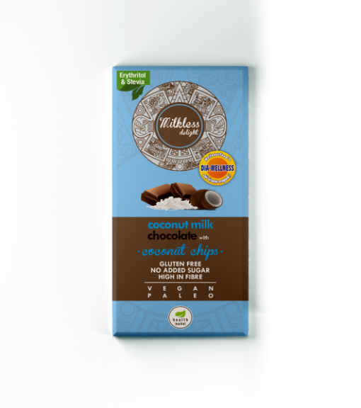 Dia-wellness Kókuszchipszes kókusztejes csokoládé 80 g